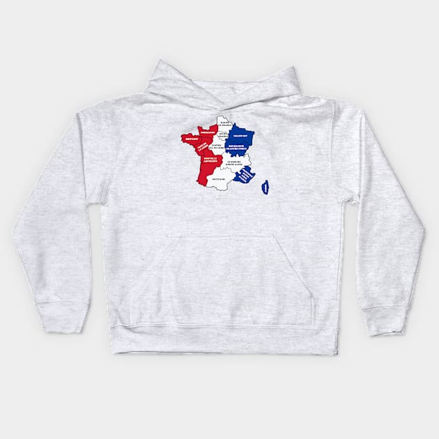 France Map Flag Kids Hoodie by Calisi